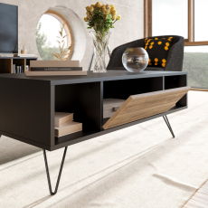 Konferenčný stolík Mistico, 120 cm, orech / čierna - 4