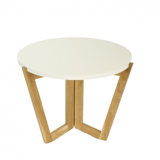 Konferenčný stolík Mollen, 60 cm, dub/biela - 1