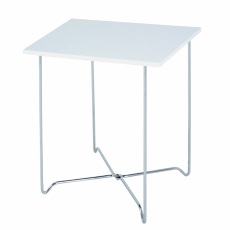Konferenčný stolík Nash, 51 cm, biela / chróm - 1