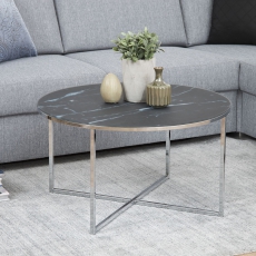 Konferenčný stolík okrúhly Alma, 80 cm, čierna - 2