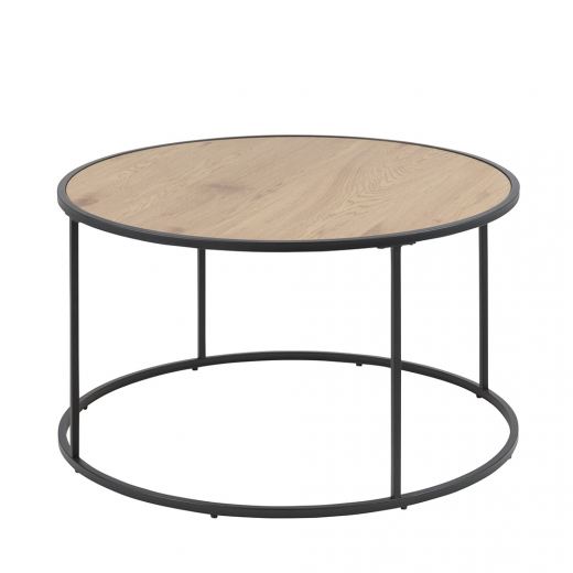 Konferenčný stolík okrúhly Seashell, 80 cm, dub - 1