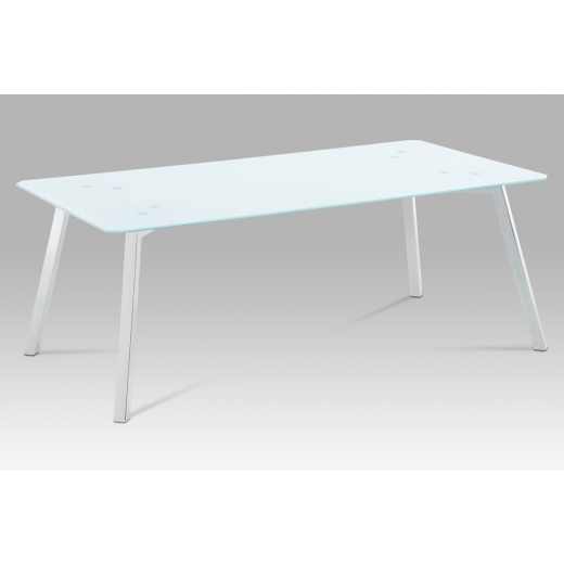 Konferenčný stolík Ola, 120 cm, biele sklo - 1