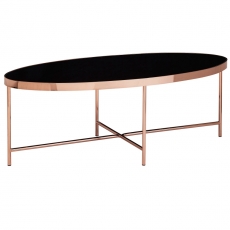 Konferenčný stolík Olia, 110 cm, čierna/medená - 1