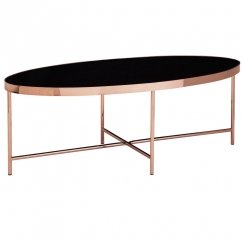 Konferenčný stolík Olia, 110 cm, čierna/medená