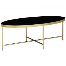 Konferenčný stolík Olia, 110 cm, čierna/zlatá - 1