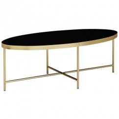 Konferenčný stolík Olia, 110 cm, čierna/zlatá