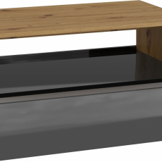 Konferenčný stolík Rebel, 90 cm, dub / čierna lesk - 1