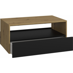 Konferenčný stolík Rebel, 90 cm, dub / čierna matná