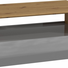 Konferenčný stolík Rebel, 90 cm, dub / šedá lesk - 3