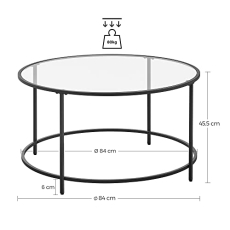 Konferenčný stolík Rion, 84 cm, čierna - 4