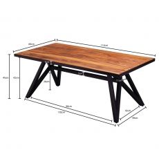 Konferenčný stolík Rolo, 115 cm, masív Sheesham - 3