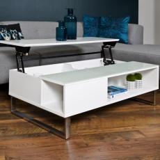 Konferenčný stolík Rosemary, 110 cm, biela - 4