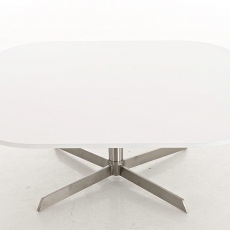 Konferenčný stolík s nerezovou podnožou Arta, 90 cm biela - 3