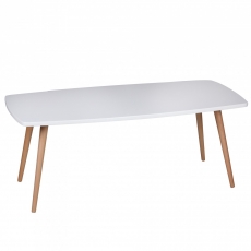 Konferenčný stolík Scanio, 110 cm, biela/buk - 2