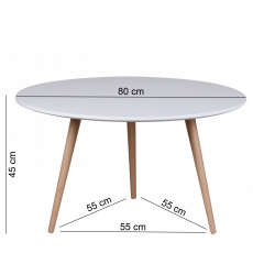 Konferenčný stolík Scanio, 80x45 cm, biela/buk - 3