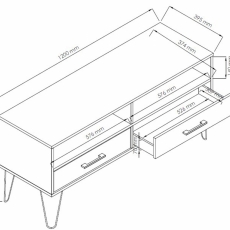 Konferenčný stolík Shep, 90 cm, hnedá - 5