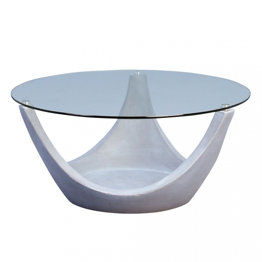 Konferenčný stolík sklenený Mogul, 80 cm, sivá - 1