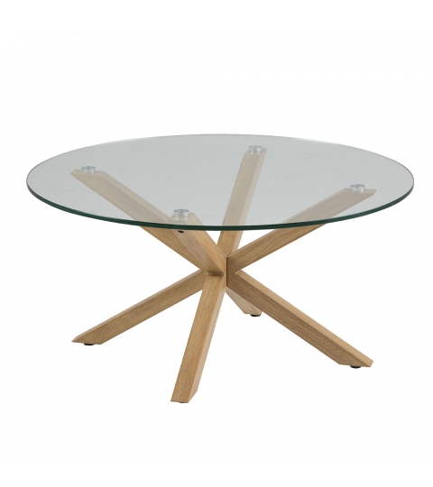 Konferenčný stolík Skyline, 82 cm, dub/číra