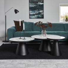Konferenčný stolík Soli, 66 cm, čierna/biela - 2