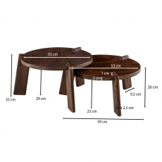 Konferenčný stolík Soma (SET 2 ks), masív mango - 3