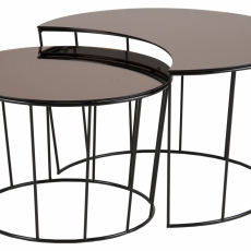 Konferenčný stolík Sunmoon (SET 2ks), 76 cm, čierna - 1