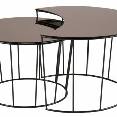 Konferenčný stolík Sunmoon (SET 2ks), 76 cm, čierna - 4