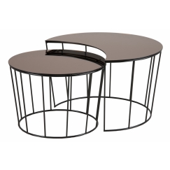 Konferenčný stolík Sunmoon (SET 2ks), 76 cm, čierna