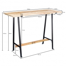 Konzolový stôl Jose, 140 cm, masívne drevo - 4