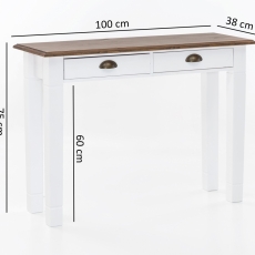 Konzolový stôl Lenna, 100 cm, biela - 3
