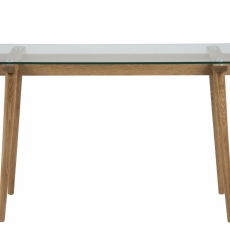 Konzolový stôl Taxi, 140 cm, sklo, dub - 2