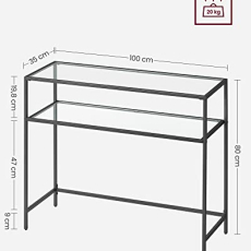 Konzolový stolík Kyan, 100 cm, čierna - 4