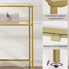 Konzolový stolík Kyan, 100 cm, zlatá - 6