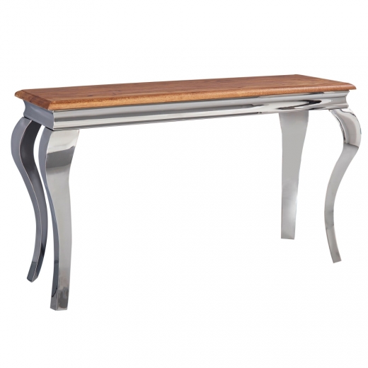 Konzolový stůl Ace, 130 cm, Sheesham / nerez - 1