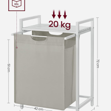 Kôš na bielizeň Curio, 72 cm, biela - 4