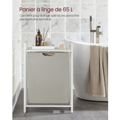 Kôš na bielizeň Curio, 72 cm, biela