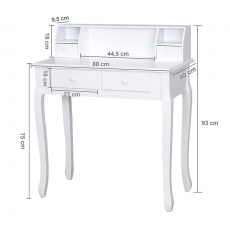Kosmetický stolek Clare, 93 cm, bílá - 6
