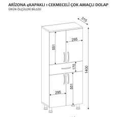 Koupelnová skříňka Arizona, 140 cm, bílá - 6