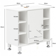 Koupelnová skříňka Hafa, 64 cm, bílá - 4