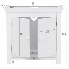 Koupelnová skříňka Mira, 57 cm, bílá - 4