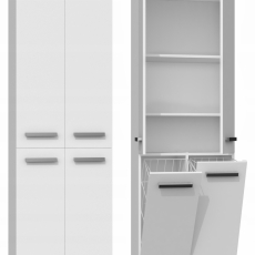 Koupelnová skříňka Nelzie II, 174 cm, bílá matná - 1
