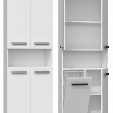 Koupelnová skříňka Nelzie III, 174 cm, bílá matná - 1