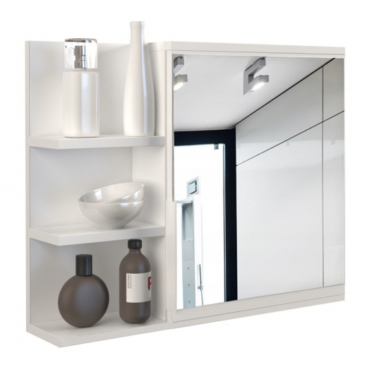 Koupelnové zrcadlo Lumo L, 60 cm, bílá - 1