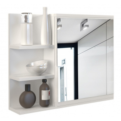 Koupelnové zrcadlo Lumo L, 60 cm, bílá