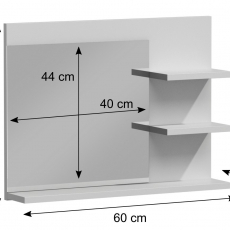 Koupelnové zrcadlo Lumo L3, 60 cm, bílá - 3