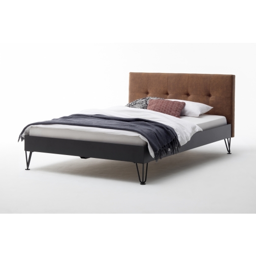 Kovová postel Canada, 140x200 cm, koňaková - 1