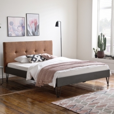 Kovová postel Canada, 140x200 cm, koňaková - 2