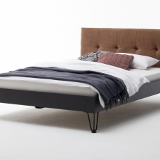 Kovová postel Canada, 140x200 cm, koňaková - 1
