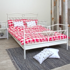 Kovová posteľ Linia, 140x200 cm, biela - 2