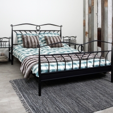 Kovová postel Linia, 140x200 cm, černá - 2