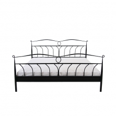 Kovová posteľ Linia, 140x200 cm, čierna - 1